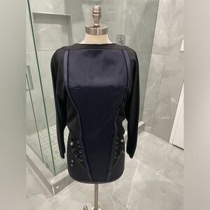 ANTHONY VACCARELLO BLACK & BLUE LONG SLEEVE DRESS EU SIZE 38